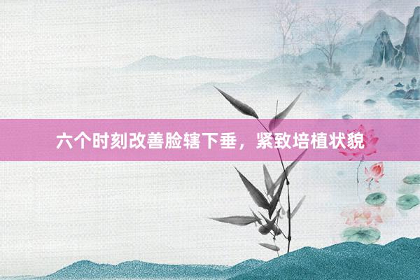 六个时刻改善脸辖下垂，紧致培植状貌