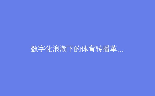 数字化浪潮下的体育转播革命：从4K到自由视角，技术如何重塑观赛体验